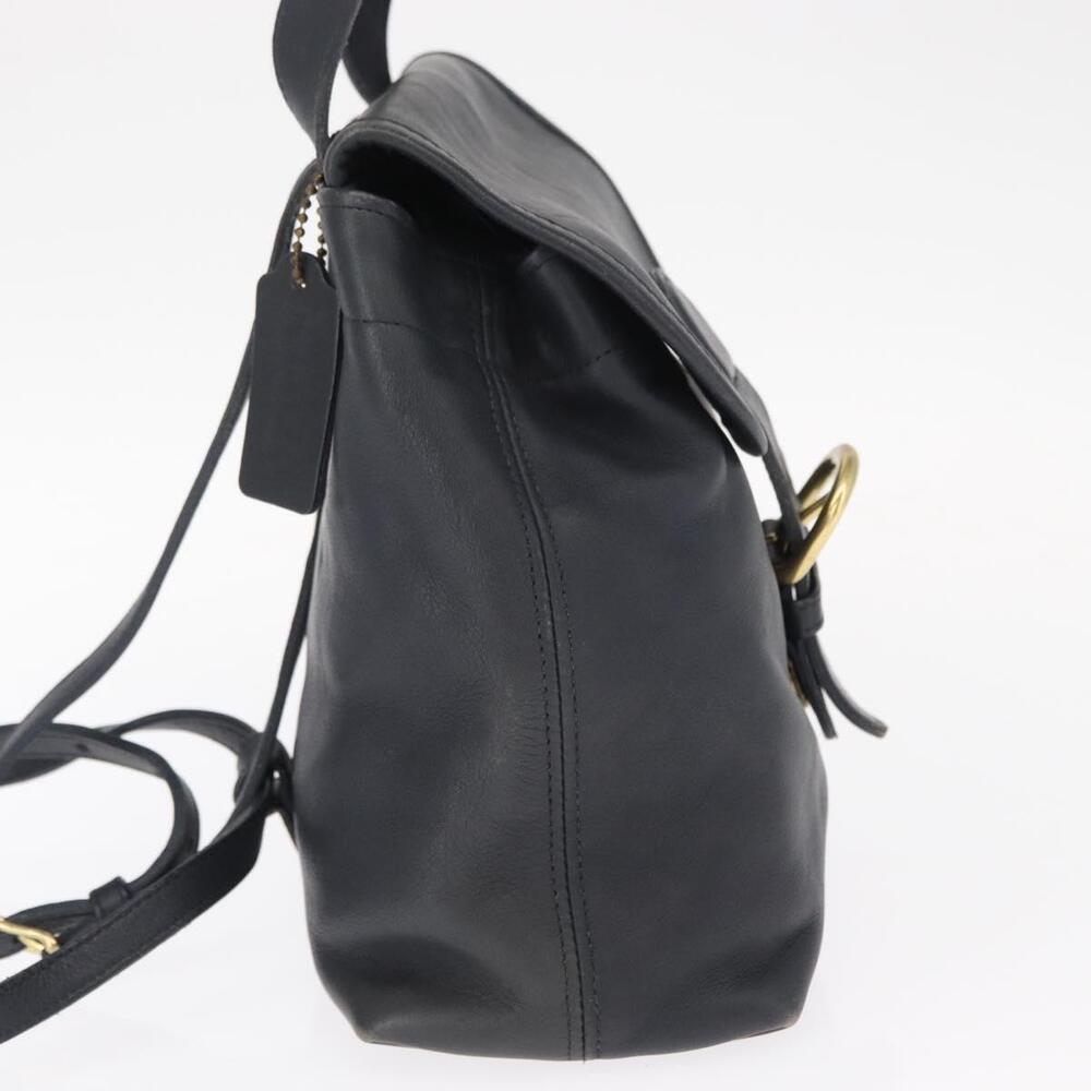 Coach Backpack Leather Navy Gold Auth am9839 - Picture 4 of 16